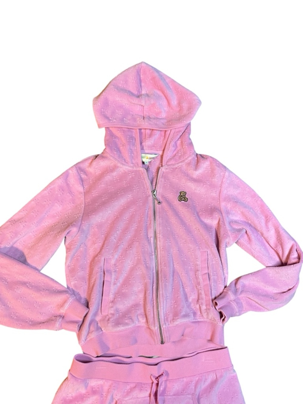 Teddy Fresh Pink Velour Hoodie & Skirt Set S/M - Picture 2 of 6